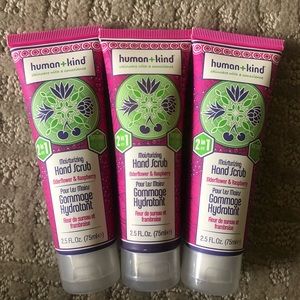 3 x Human+Kind Moisturizing Hand Scrub 2.5oz elderflower & raspberry